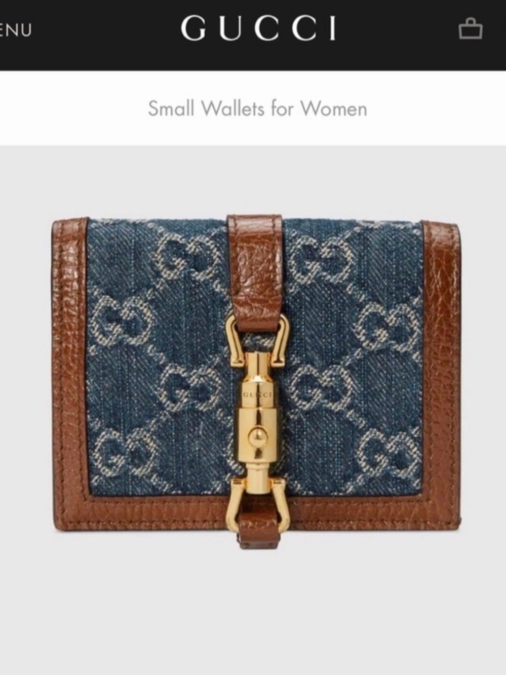 Gucci Jackie 1961 denim card case wallet